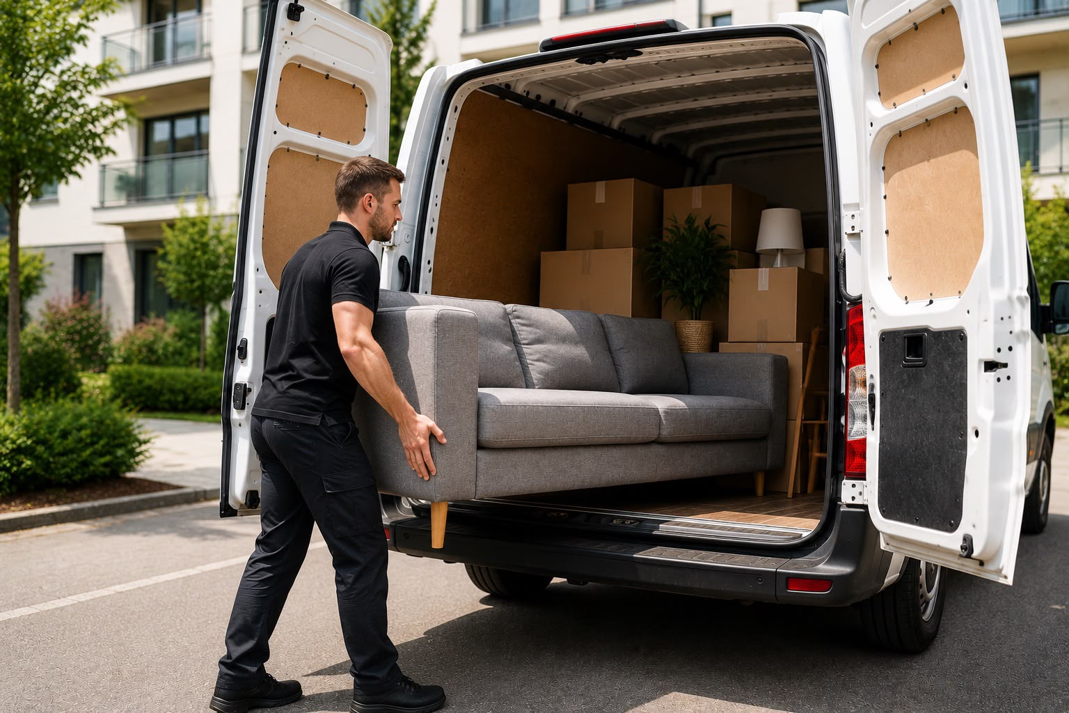 Déménagement en cours, chargement mobilier Prestige Transport